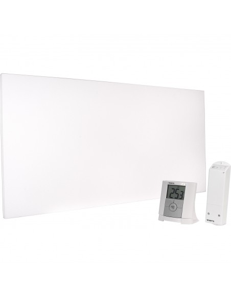 Zestaw panel grzewczy na podczerwień 119 x 59 cm SUNCEIL IR 600W z termostatem 1
