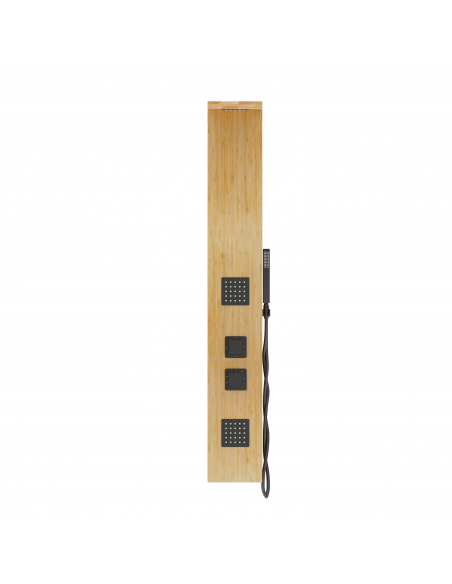 Panel prysznicowy Corsan Basti B-002TBL bambusowy z hydromasażem i termostatem czarny 2