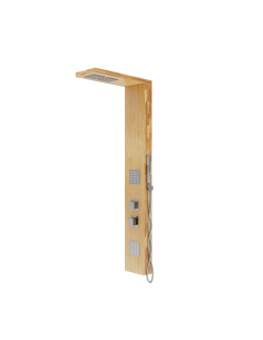 Panel prysznicowy Corsan Basti B-002TCH bambusowy z hydromasażem i termostatem chrom 1