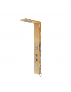 Panel prysznicowy Corsan Basti B-002MCH bambusowy z hydromasażem chrom 1