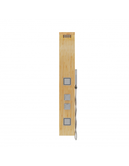 Panel prysznicowy Corsan Bao B022 bambusowy z hydromasażem i termostatem chrom 2