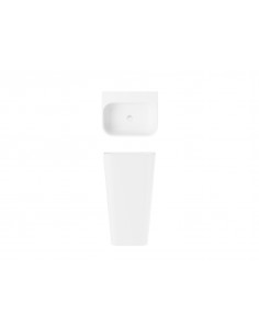 Umywalka stojąca akrylowa Corsan MU5040 biała korek biały 1