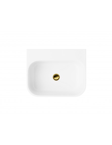 Umywalka stojąca akrylowa Corsan MU5040 biała korek złoty 4