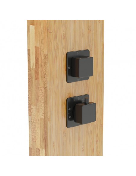Panel prysznicowy Corsan Bao B022 bambusowy z hydromasażem i termostatem czarny 4