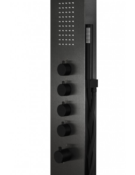 Panel prysznicowy Corsan Samsara S003 czarny z hydromasażem i termostatem 6