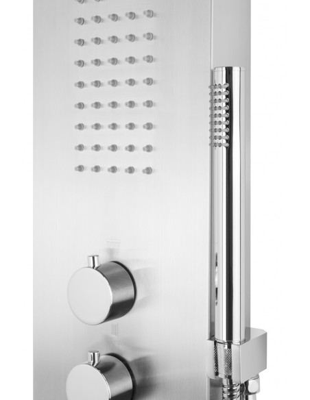 Panel prysznicowy Corsan Samsara S003 srebrny z hydromasażem i termostatem 6
