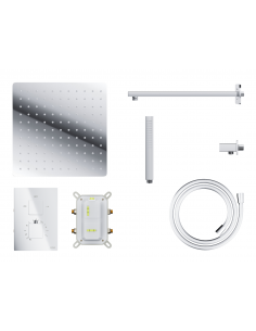 Natryskowy zestaw prysznicowy Corsan ZA30TCH kwadratowa deszczownica z podtynkową baterią termostatyczną 1