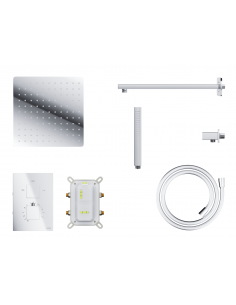 Natryskowy zestaw prysznicowy Corsan ZA25TCH kwadratowa deszczownica z podtynkową baterią termostatyczną 1