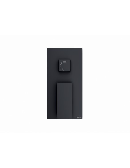 Natryskowy czarny zestaw prysznicowy Corsan ZA30MBL kwadratowa deszczownica z podtynkową baterią mieszaczową 3