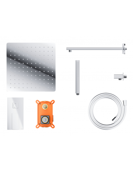 Natryskowy zestaw prysznicowy Corsan ZA30MCH kwadratowa deszczownica z podtynkową baterią mieszaczową 1