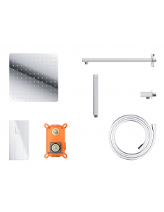 Natryskowy zestaw prysznicowy Corsan ZA25MCH kwadratowa deszczownica z podtynkową baterią mieszaczową 1