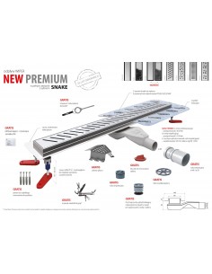 Odpływ liniowy 100 cm Wiper New Premium kratka Ponente zestaw 1 2