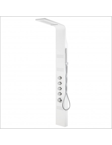 Panel prysznicowy Corsan Kaskada biały z hydromasażem i termostatem