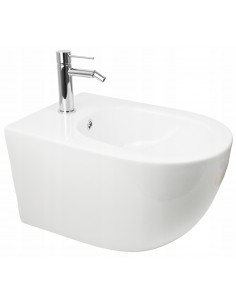 Stojąca Umywalka Akrylowa Corsan Olia MU5040 Biała Z Syfonem I Korkiem Złotym