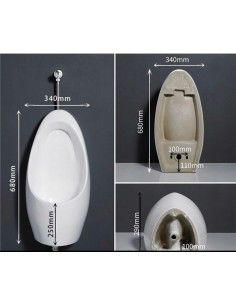 Pisuar wiszący Corsan MS346825WH z podłączeniem wody od tyłu 2