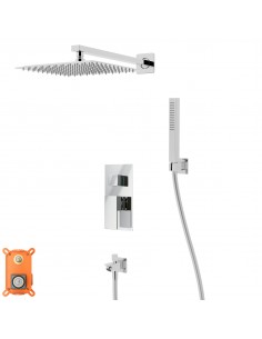 Zestaw prysznicowy Corsan Ango chrom z deszczownicą 25 cm, baterią, słuchawką i wylewką