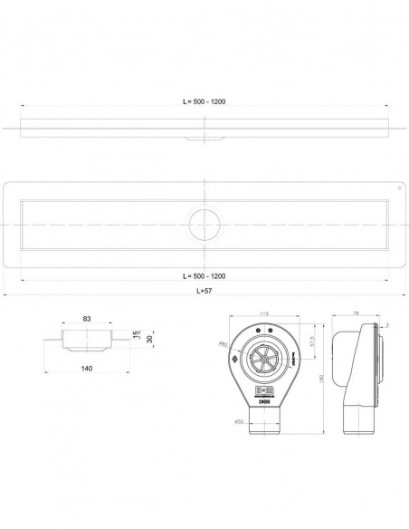 Odplyw - Liniowy - Wiper - 100 - Cm - Premium - Offset - Glass - White