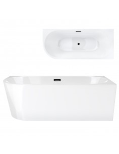 Wanna wolnostojąca narożna Corsan INTERO 160 x 74 Montaż prawostronny Korek klik-klak Grafit / Gun Metal