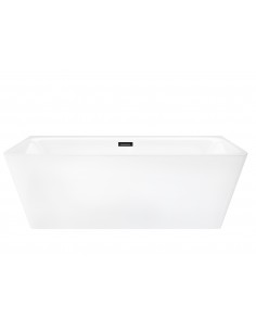 Wanna przyścienna wolnostojąca Corsan ISEO 170 x 79 cm z szeroką krawędzią i wykończeniem Grafit / Gun Metal 2