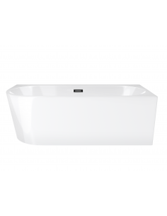 Wanna wolnostojąca narożna Corsan INTERO 170 x 80 z szeroką krawędzią Montaż prawostronny Korek klik-klak Grafit / Gun Metal 2