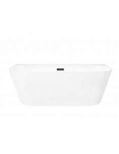 Wanna przyścienna wolnostojąca Corsan MONO 170 cm z szeroką krawędzią i wykończeniem Grafit / Gun Metal 2