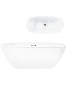 Wanna wolnostojąca Corsan E041 Olvena 170 cm z wykończeniem Grafit / Gun Metal