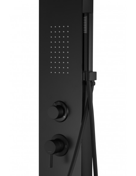 Panel prysznicowy Corsan ALTO Termostat Czarny Deszczownica LED