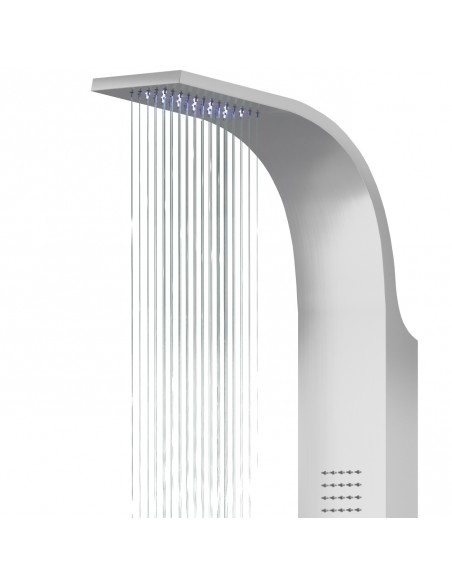 Panel prysznicowy Corsan SAMSARA Termostat Stal szczotkowana Deszczownica LED