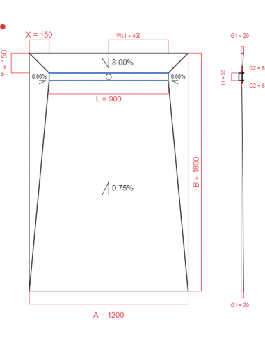 Showerlay Wiper 4 way 1200 x 1800 mm...