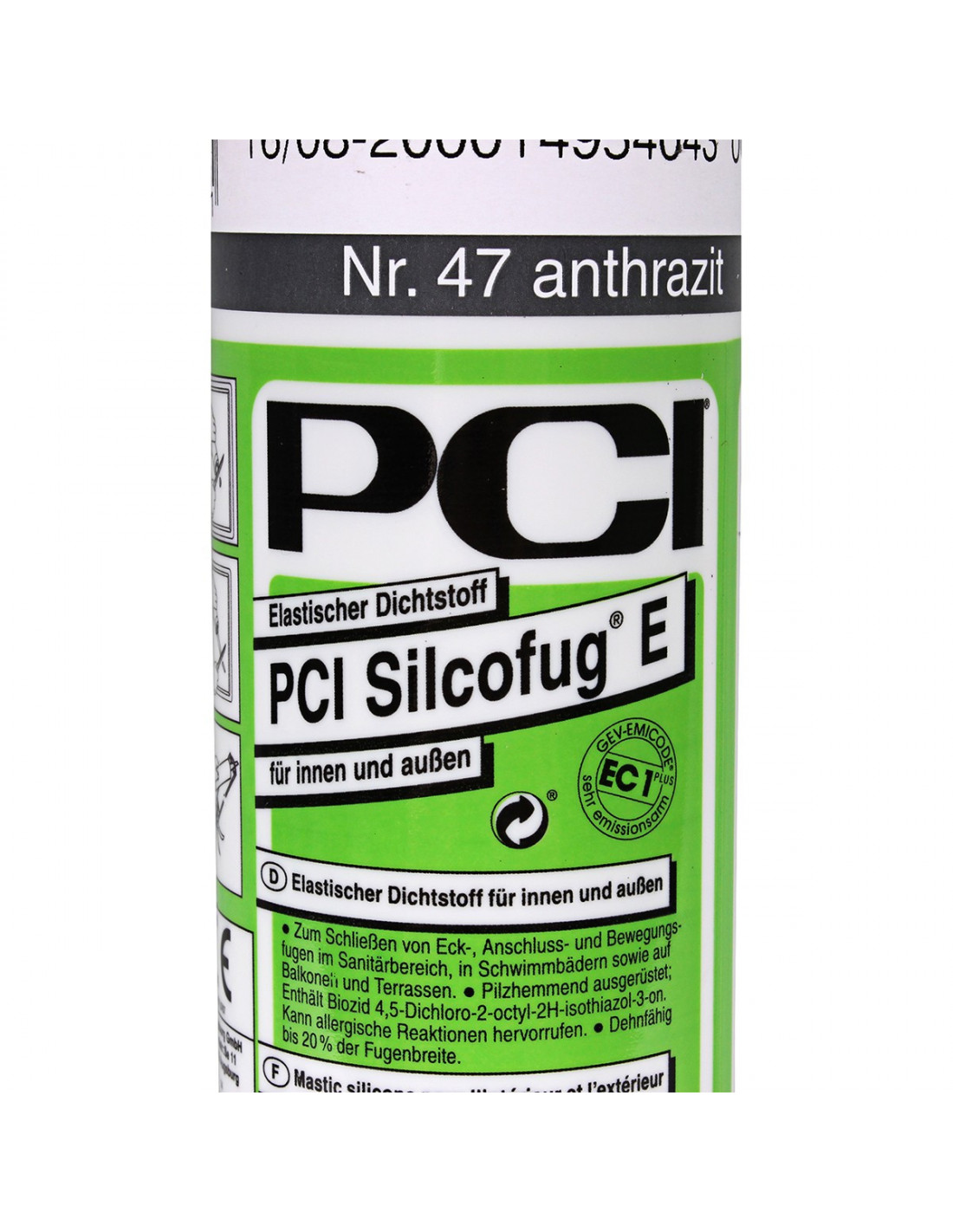 Mastic Silicone Acétique PCI Silcofug E Transparent, 310ml