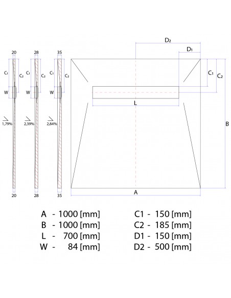 Brodzik - 100 - X - 100 - Cm - Wiper - Elite - Ponente - Brass