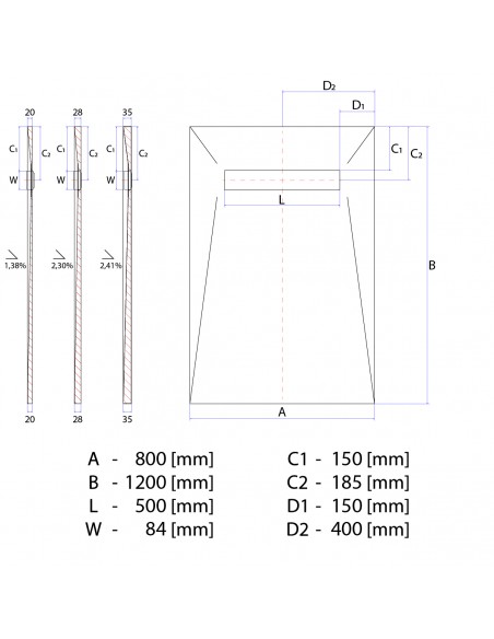 Brodzik - 80 - X - 120 - Cm - Wiper - Elite - Ponente - Brass