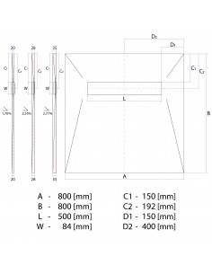 Brodzik Pod Mikrocement Ze Zintegrowanym Odpływem Liniowym I Kratką (Reversible) 2