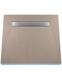 Brodzik podpłytkowy czterospadowy ze zintegrowanym odpływem liniowym Wiper Premium i kratką Ponente