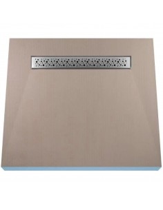 Brodzik podpłytkowy czterospadowy ze zintegrowanym odpływem liniowym Wiper Premium i kratką Mistral