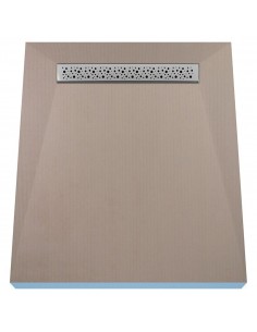 Brodzik podpłytkowy czterospadowy ze zintegrowanym odpływem liniowym Wiper Premium i kratką Mistral