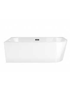 Wanna wolnostojąca narożna Corsan INTERO 150 x 74 z szeroką krawędzią Montaż lewostronny Korek klik-klak Czarny 2