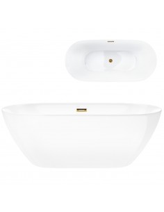 Wanna wolnostojąca Corsan OLVENA 170 Korek klik-klak Szczotkowane Złoto