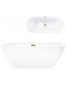 Wanna wolnostojąca Corsan OLVENA 150 Korek klik-klak Złoty