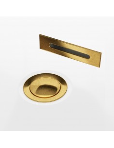 Wanna przyścienna wolnostojąca Corsan MONO 150 cm Korek klik-klak Szczotkowane Złoto 2