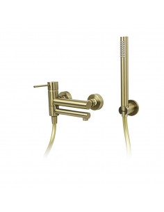 Bateria wannowa ścienna Corsan Lugo CMZ7541BGL z zestawem natryskowym Złoto Szczotkowane 2