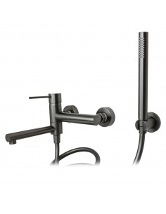 Bateria wannowa ścienna Corsan Lugo CMZ7541GM z zestawem natryskowym GunMetal