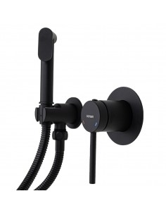 Bateria bidetowa podtynkowa Corsan Lugo CMB7570BL – Czarna z wężem