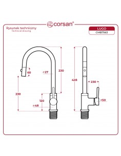 Bateria Corsan CMB7563BL Lugo czarna 2