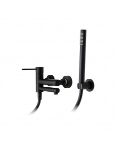 Bateria wannowa ścienna Corsan Lugo CMZ7541BL z zestawem natryskowym czarna 2