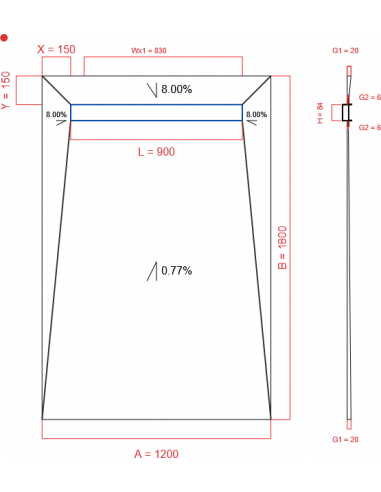 Showerlay Wiper 4 way 1200 x 1800 mm...