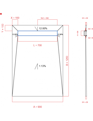 Showerlay Wiper 4 way 900 x 1250 mm...