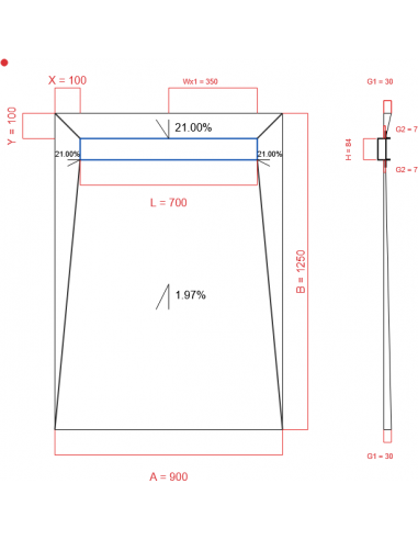 Showerlay Wiper 4 way 900 x 1250 mm...