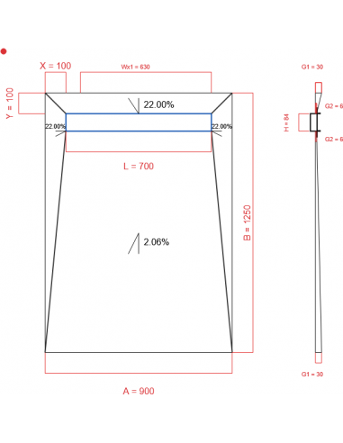 Showerlay Wiper 4 way 900 x 1250 mm...