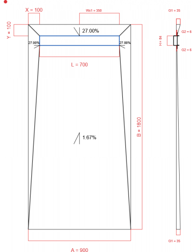 Showerlay Wiper 4 way 900 x 1800 mm...